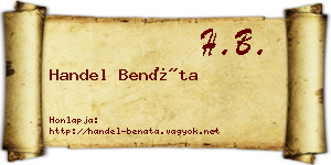 Handel Benáta névjegykártya